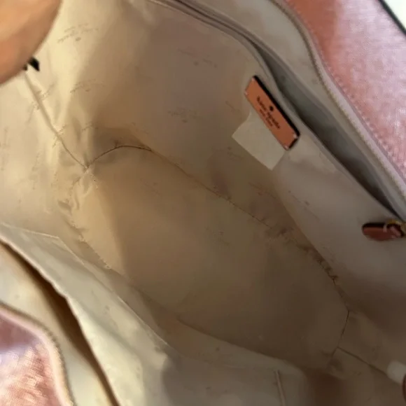 kate spade Metallic Rose Pink Glitter Tote with Wallet & Pouch - Picture 6 of 13